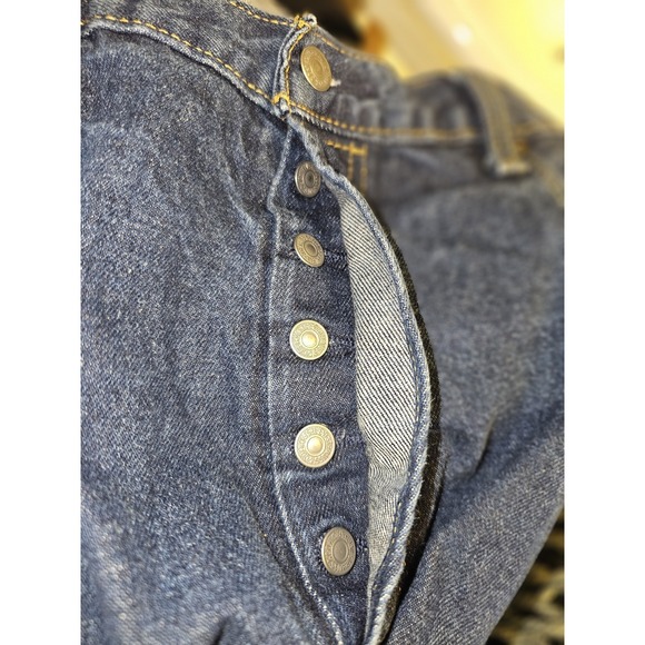 Levi's Men's 501 34x30 Original Straight Fit Jeans - Dark Wash - Picture 8 of 9